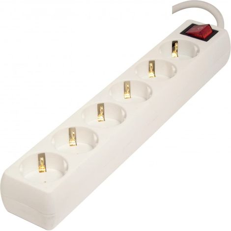 Bloc multiprise avec interrupteur - 3m - blanc (1/3)