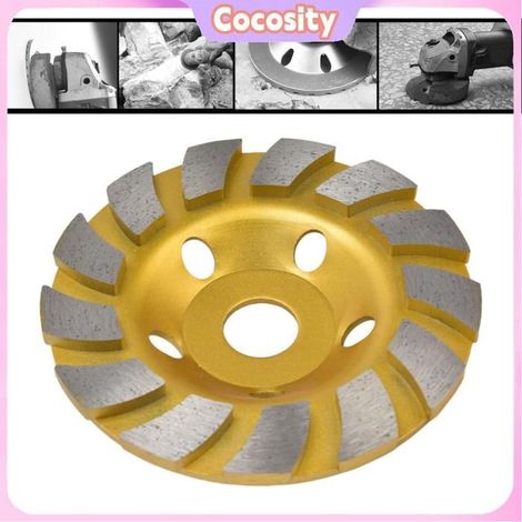 Cocosity meule diamantée Meule à béton Turbo diamant Segments tasse disque rapide pour outillage polissage 125mm / 4,92 pouces (1/5)