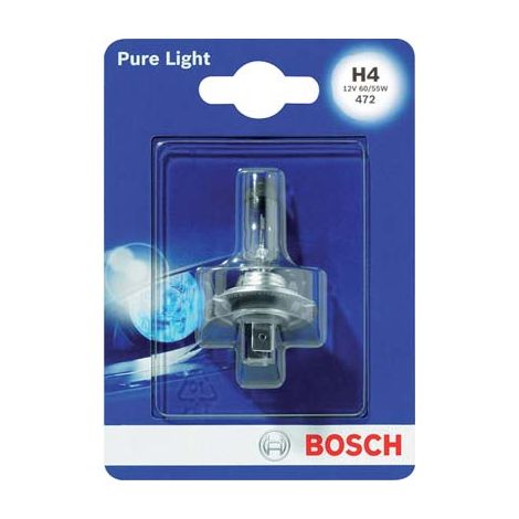 LAMPADA AUTO ANTERIORI PURE LIGHT H4 001 BOSCH - ALOGENA VOLT 12 WATT 60/55- 4 pezzi