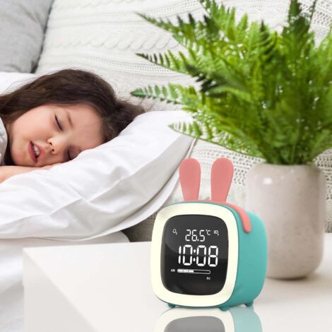 Lntyq Orologio digitale a LED, la simpatica sveglia intelligente con un cervo blu è progettata appositamente per bambini e studenti. È dotata di un orologio elettronico silenzioso con emissione lumin (1/4)