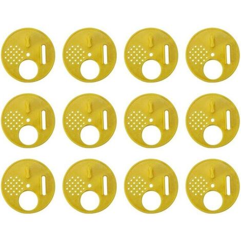 [JAMAIS UTILISÉ]12 Pièces Disque 4 Positions en Plastique 6.8cm pour Apiculteur Apiculture Nucléi