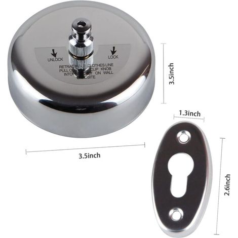 Set di 2 stendibiancheria retrattili in acciaio inox 304, lunghi 2,8 m, per uso esterno e interno. (1/4)