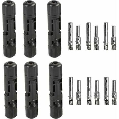 SHINING HOUSE Solarstecker 6 Paar Photovoltaik-Solarpanel-Anschlusskabel MC4-Stecker/Buchse Solarstecker für Solar-Photovoltaik-Panel,
