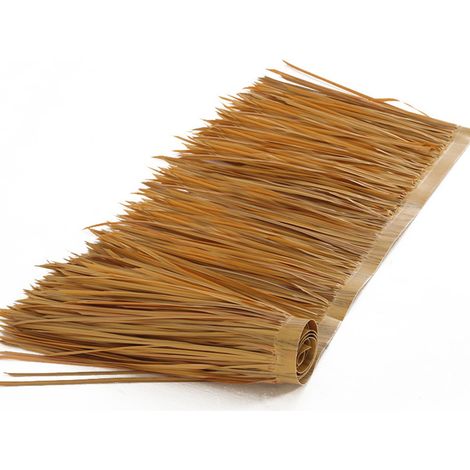 Toit de bar tiki en paille, 1m0.5m rouleau de paille de palmier pour palapa, toit de chaume pour clôture et fête (marron, 2m0.5m) (1/5)