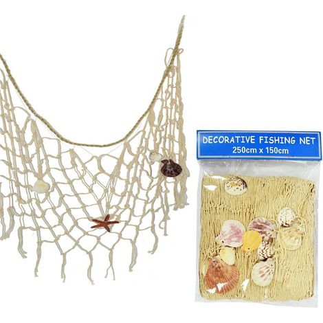 MAURY'S RETE DECORATIVA LINEA MARINA CON CONCHIGLIE 250 X 150 CM (1/2)