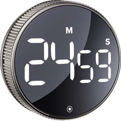 minuterie de Cuisine, minuterie de productivité avec Affichage numérique LED, Salle de Classe à Domicile Gym Bureau Smart Timer, Volume et luminosité réglables Timer (Guncolor) (1/5)
