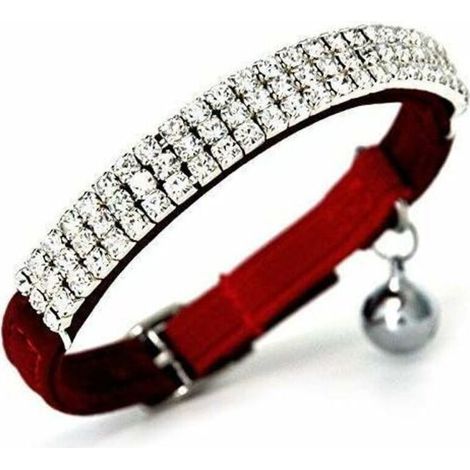 Collier réglable en velours doux avec un chat sécurisé avec des cloches, 11 pouces pour petits chiens et chats (1/5)