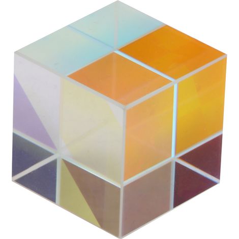 Prisme en verre cathédrale 6 faces, cube lumineux arc-en-ciel pour décoration, taille 2,2x2,2x2,2 cm, effet kaléidoscope, idéal pour fenêtre ou suspension. (1/5)