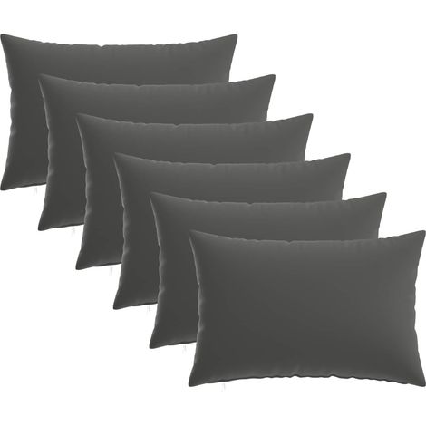 Housse de coussin 6 pcs HEERLEN Anthracite 50 x 75 cm Polyester vidaXL (1/5)