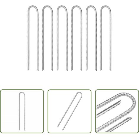 Camping - Zeltheringe 6 Stk. U-Form 37 cm Ø10 mm Verzinkter Stahl (1/5)