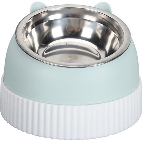 Gamelle surélevée pour chat, inclinée à 15 °, antidérapante, en plastique, mangeoire plus lente, double bol pour chats et chiots, vert matcha (1/5)