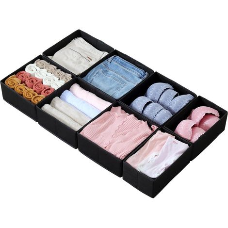 Schubladen Organizer PAX 8er Set Schwarz für Pax Schrank 100x58 (1/5)