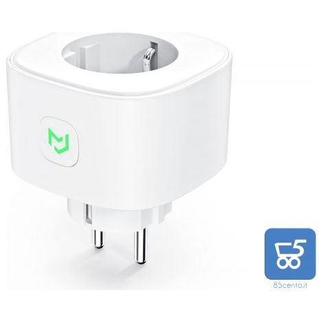 Presa Smart WiFi 16A, Presa WiFi Monitoraggio Consumi Controllo Vocale e Timer, Compatibile con Alexa, Google Home e SmartThings, Type F 3840W 2,4GHz Meross