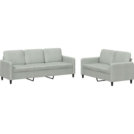 Maison Exclusive - Set di Divani 2 pz Grigio Chiaro in Velluto