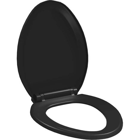 Abattant adulte pour WC à fermeture - Siège WC en douceur Libération rapide Noir BV937121 - BonneVie (1/5)
