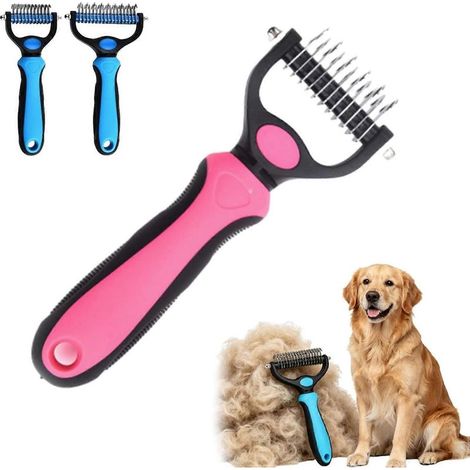 Outil de toilettage Pet Pro, peigne démêlant universel pour chiens, peigne à nœuds ouverts double en acier inoxydable, double face en acier inoxydable (1/5)
