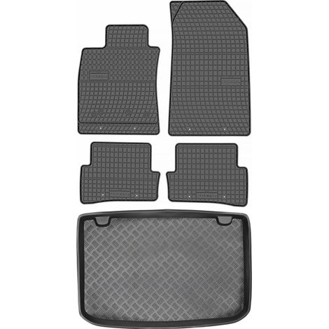 Ensemble de tapis de sol en caoutchouc pour Renault Clio IV Hatchback (2013-2019) + tapis de coffre (1/5)