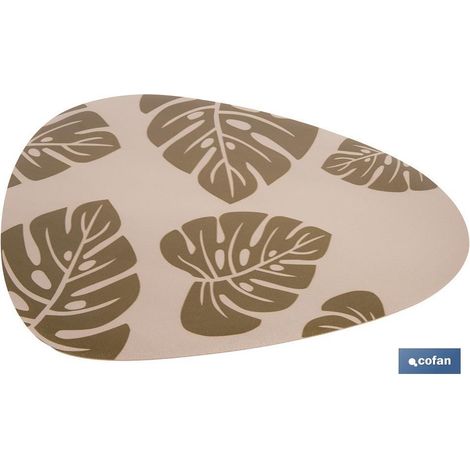 Pack de 6 sous-assiettes triangulaires marron clair imprimées 45 x 36 cm (1/4)