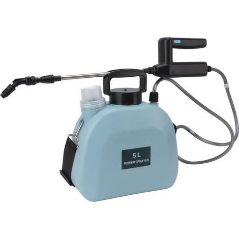 Pulvérisateur électrique à batterie 5L bleu avec poignée antidérapante élargie, pulvérisateur à dos pour plantes, fleurs et usage agricole (1/5)