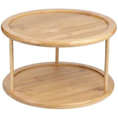 [JAMAIS UTILISÉ]Étagère à épices à plateau tournant en bois à 2 niveaux pour armoire de cuisine, Plateau de table (1/2)