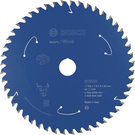 Lame de scie circulaire Expert for Wood Bosch pour scies circulaires portatives sans fil 160 x 1,5 x 20 mm 48 - 2608644505 (1/7)