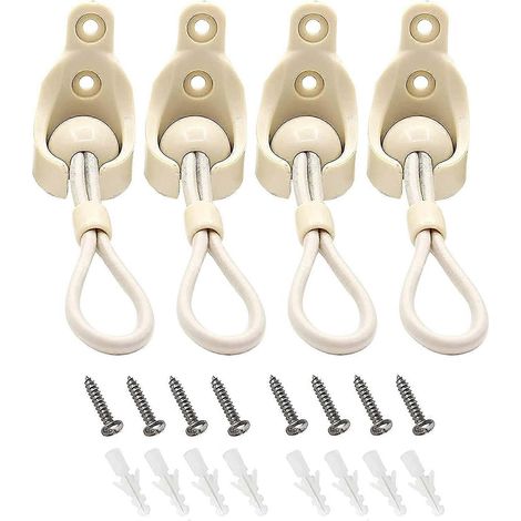 Kit de 4 tendeurs élastiques Coolaroo - Pièces de rechange pour stores enrouleurs extérieurs/intérieurs - Fixations pour stores (Kit de tendeurs élastiques, beige) Kit de tendeurs élastiques beiges (l (1/5)