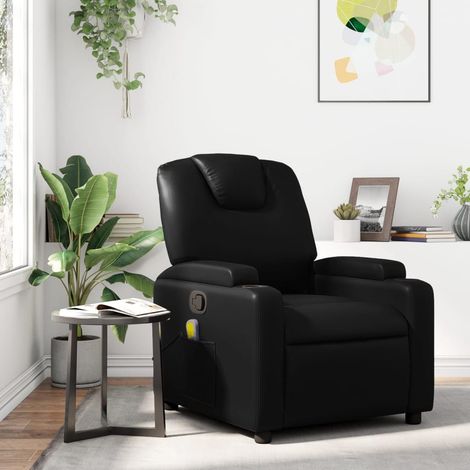 Massage-Relaxsessel, Kunstleder, Schwarz