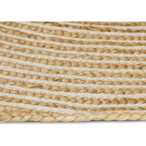 Tapis Naturel et Blanc 120 x 170 cm Jute