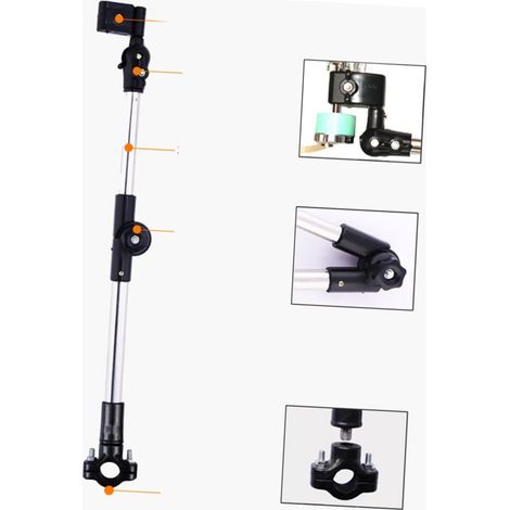 Support de Parapluie Réglable pour Vélo et Poussette Fixation Latérale Acier Inoxydable Bras Flexible (1/5)