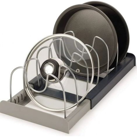 Support À Casseroles - 7 Compartiments Réglables De 31 À 56 Cm - Pour Casseroles Couvercles Et Moules À Gâteaux - 1 Pièce (1/4)