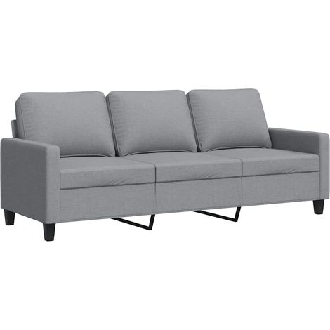 Canapé  Sofa à 3 places Gris clair 180 cm Tissu (1/5)