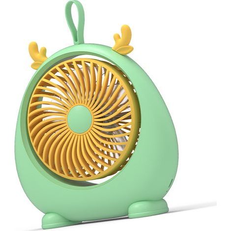 Ventilateur de bureau USB en PP, mini ventilateur de table silencieux et portable avec deux vitesses de ventilation, idéal pour la maison. Vert et compact. (1/5)