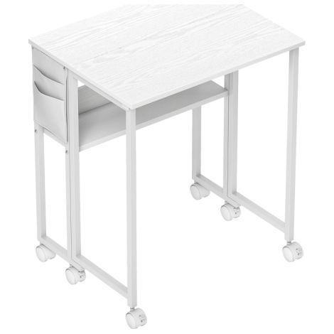 63cm Foldable White Writing Desk for Home Office and Study