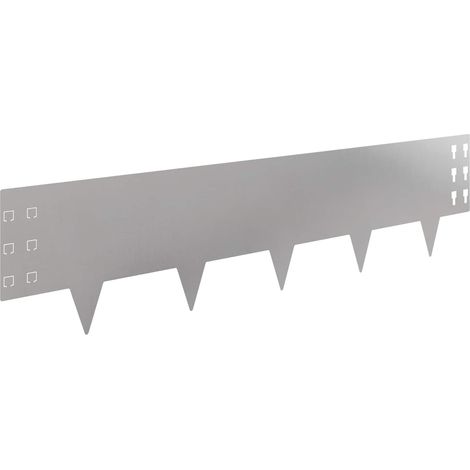 Bordure de Pelouse 20 pcs 100 x 25 cm Acier Argenté vidaXL
