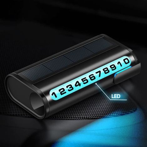 Plaque D'Immatriculation Temporaire Adhésive D'Éclairage LED Alimenté par Solaire pour Voiture (Noir) (1/4)