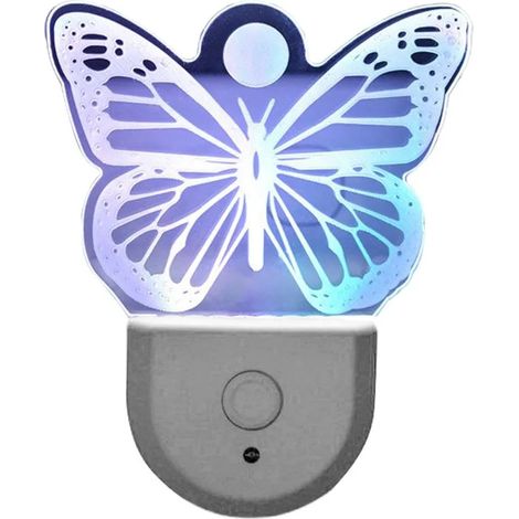 Veilleuse à couleurs changeantes à brancher Veilleuse Murale Design Veilleuses papillon prise murale Pour jardin terrasse extérieur (1/5)
