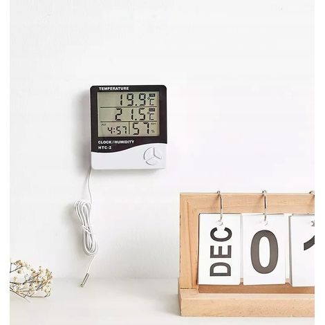 Drahtlose Wetterstation mit Thermo-Hygrometer, Außensonde, Uhr und Wecker (1/5)