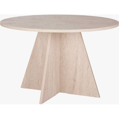 LEYVA Table à manger ronde beige D120 cm (1/5)