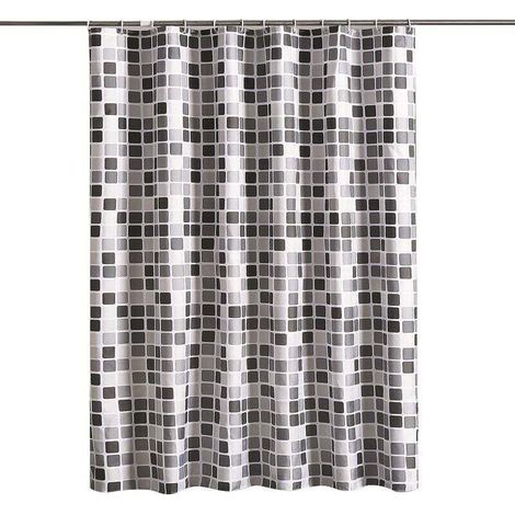 Shower curtain 200 x 220 cm (W x H), mildew-resistant, antibacterial, water-repellent, soft polyester fabric (1/4)