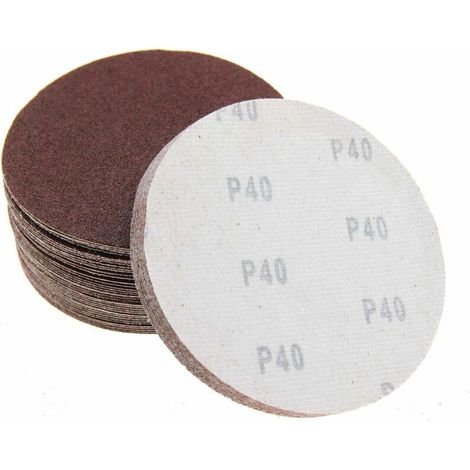 Disques abrasifs 150 mm sans trous pour ponceuse, grain assorti, 40/60/80/100/120, avec support auto-agrippant, lot de 50 pièces (1/5)