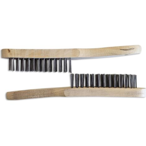 Lot de 2 brosses metalliques a main 4 rangees de fils acier - 290 mm