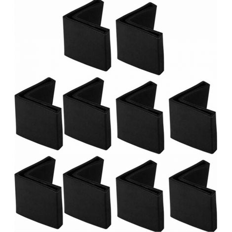 BEBUSINGOTO 10pcs Casquette Pieds Chaise Angle Fer Forme L Patin Meuble Table Embout Capouchon Cornière Protection Noir 40 x 40mm (1/5)