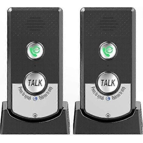 Sistema interfono wireless domestico da 2 pezzi – Comunicazione vocale bidirezionale, massima portabilità e portata ultra-lunga – Nero