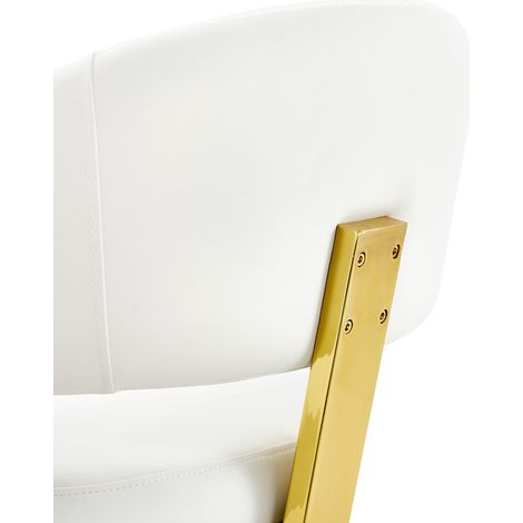 Lot de 2 chaises de salle à manger avec assise en cuir PU rembourrée et piètement métallique pivotant 360° (1/5)