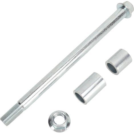 Essieu avant/arrière 15 mm/220 mm avec 2 bagues et boîtier poli, compatible avec les motos tout-terrain Pit PRO Trail 70 cc et 90 cc. (1/5)