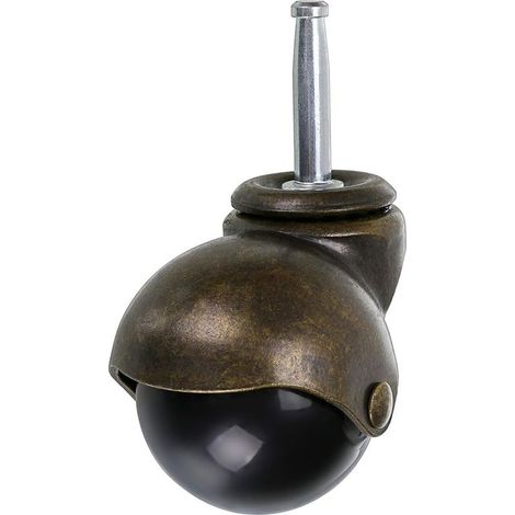 50mm Roue à Bille en Bronze, Roulettes pour Meubles avec Douilles, Roulettes à Boule Arrondie, Remplacement pour Meubles, Canapés, Chaises, Armoires, Lot de 4 (1/4)