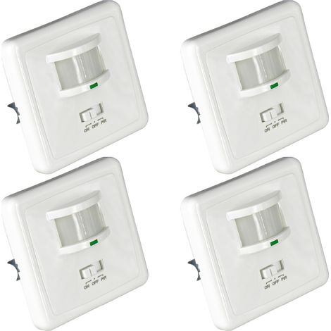 Pack 4 Interruptores con Sensor Infrarrojo de Movimiento y Sensor Crepuscular 7hSevenOn Home