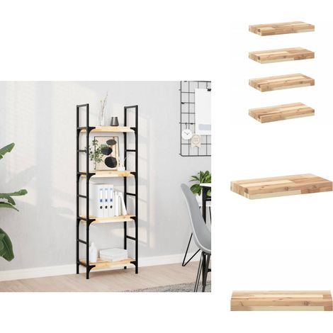 Étagères flottantes 4 pcs 60x20x4 cm acacia massif non traité - Etagere Murale - Etageres Murales - Étagères Décoratives - Rangement Mural - Meuble Déco (1/5)