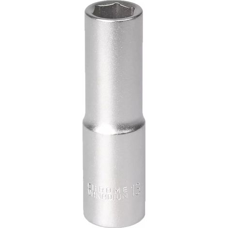 Langer Steckschlüssel 1/2 Zoll, 6-Winkel, 13 mm, verchromter Stahl, CRV
