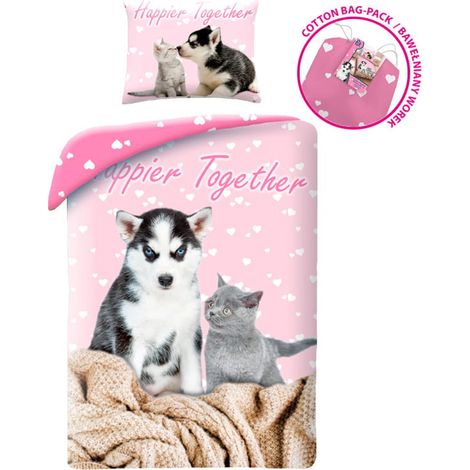 Ropa de cama 140x200 Algodón Gatito Husky (1/2)